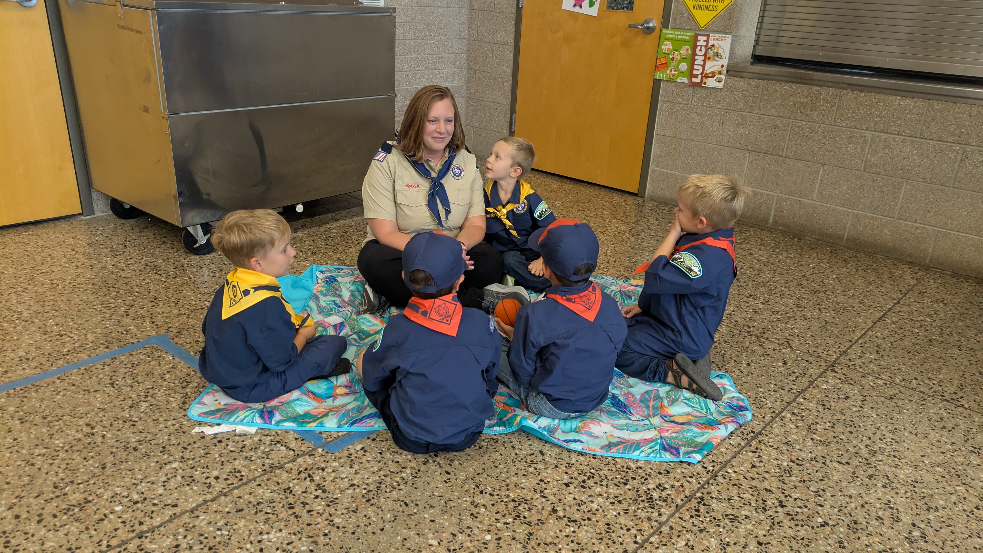 Cub scouts at a Pack 62 den meeting