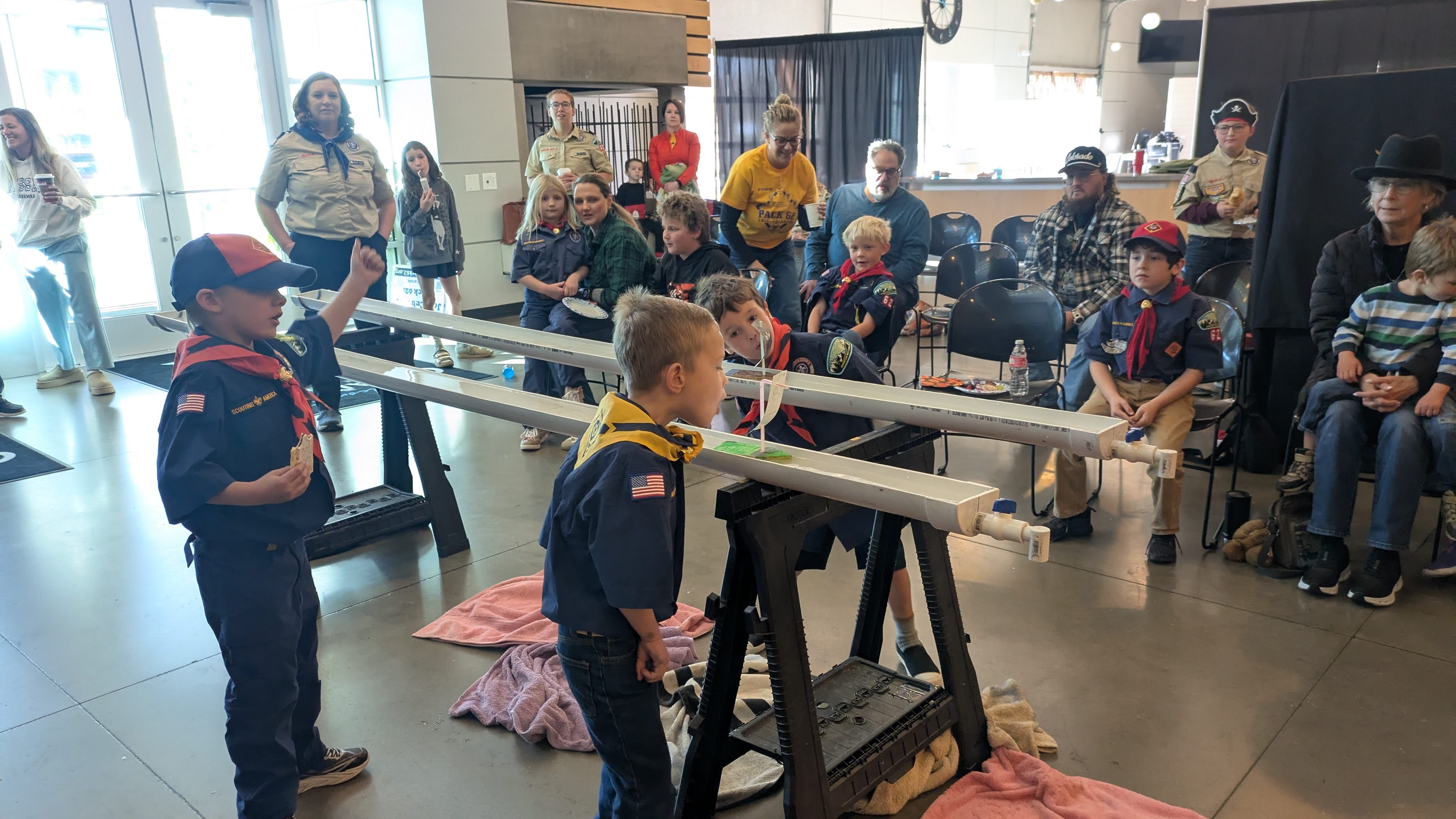 Pack 62 scouts at the Raingutter Regatta