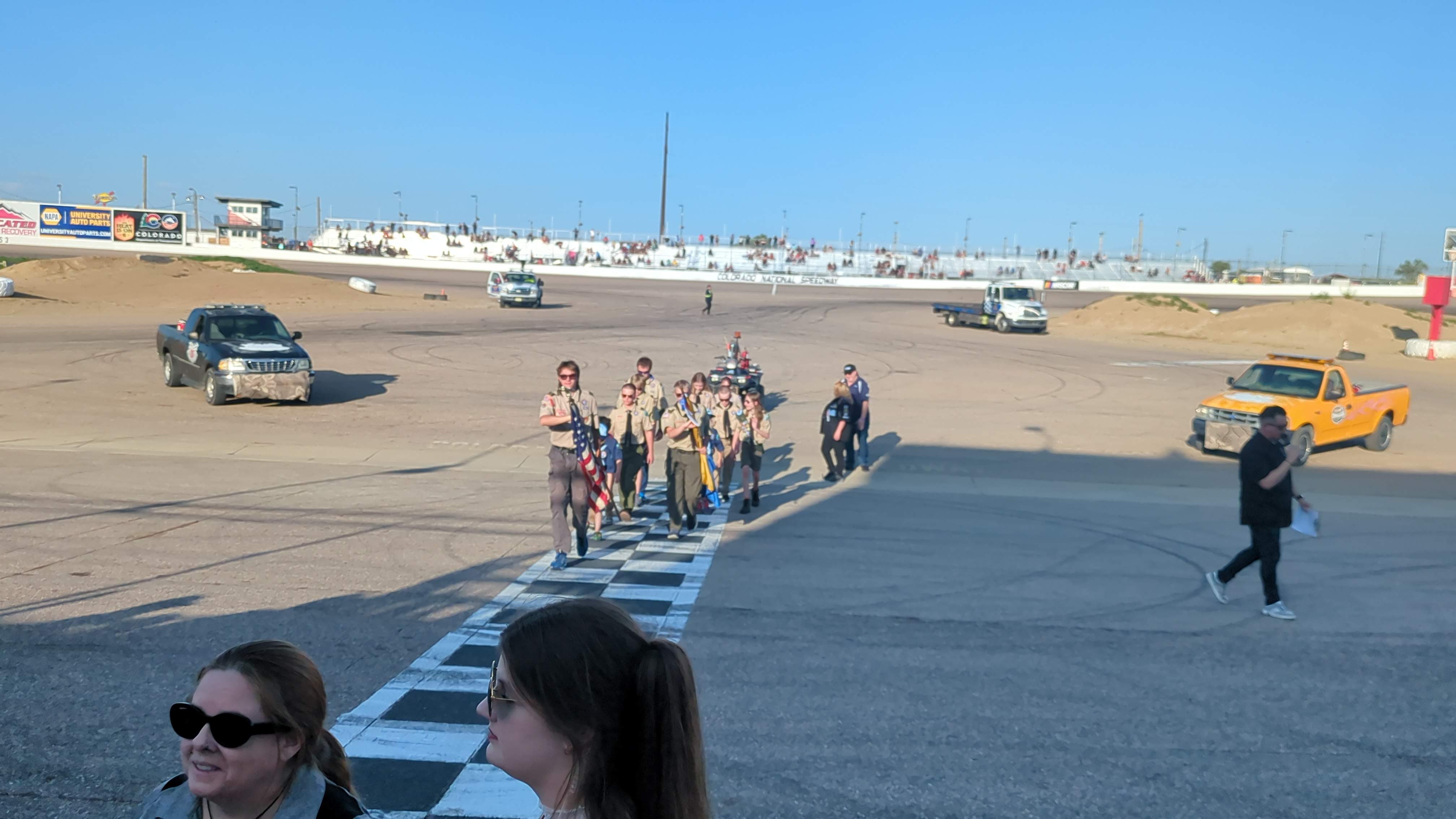 Pack 62 color guard at Colorado National Speedway